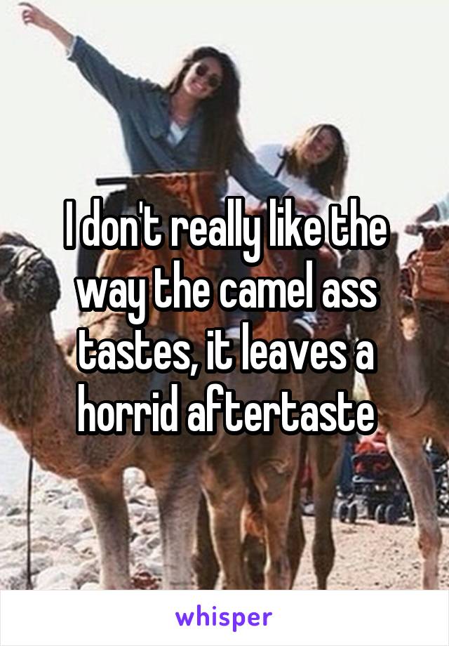 I don't really like the way the camel ass tastes, it leaves a horrid aftertaste