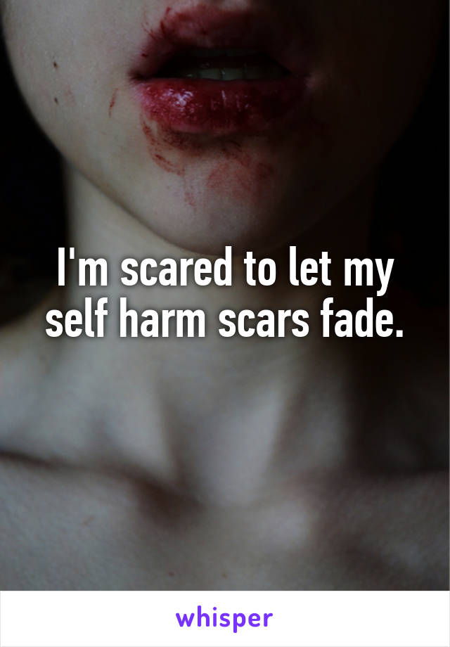 I'm scared to let my self harm scars fade.
