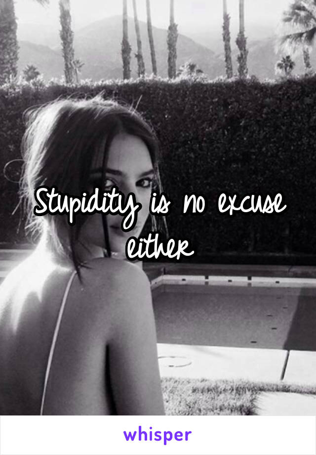 Stupidity is no excuse either