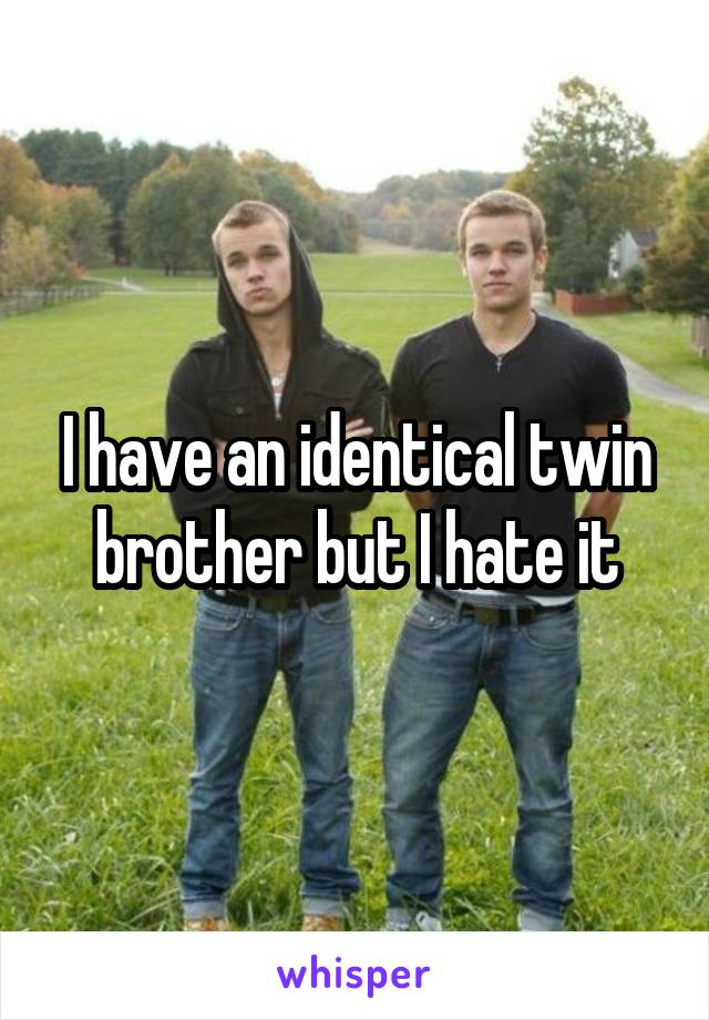 I have an identical twin brother but I hate it