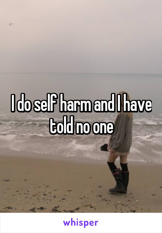 I do self harm and I have told no one