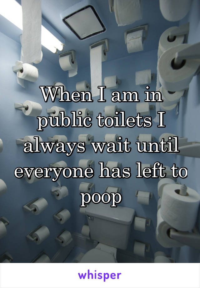 When I am in public toilets I always wait until everyone has left to poop