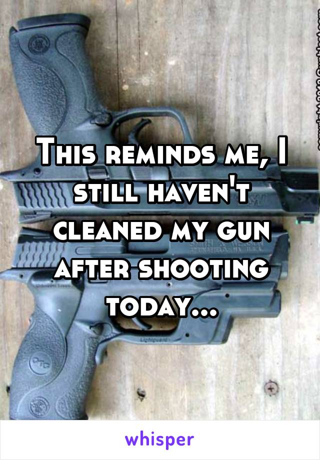 This reminds me, I still haven't cleaned my gun after shooting today...