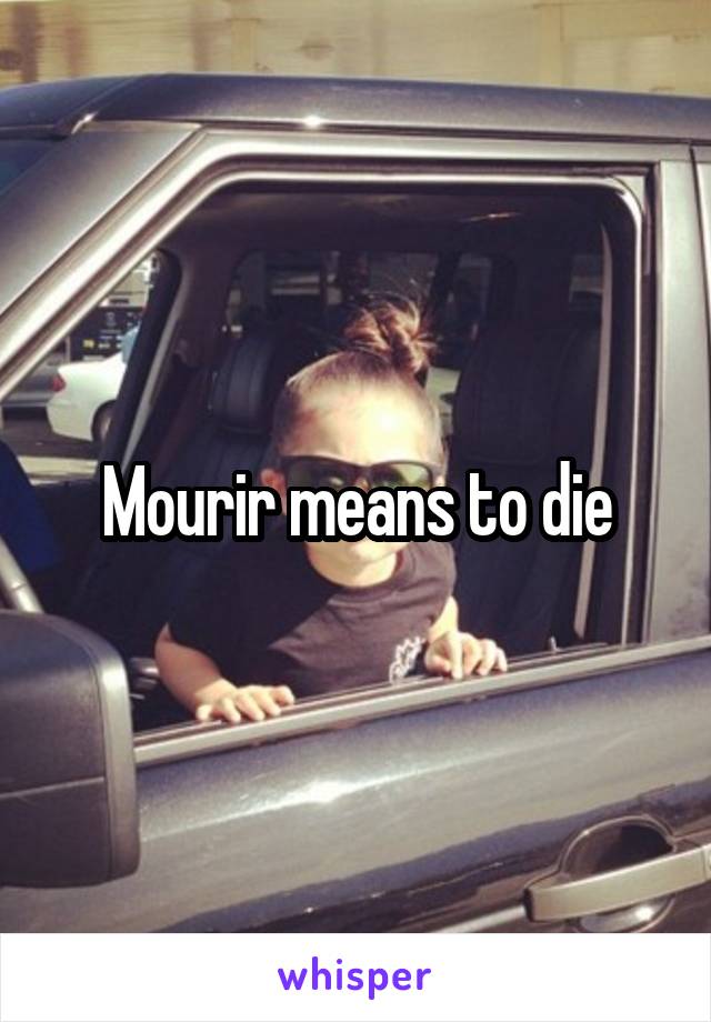 Mourir means to die