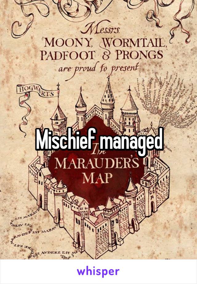 Mischief managed