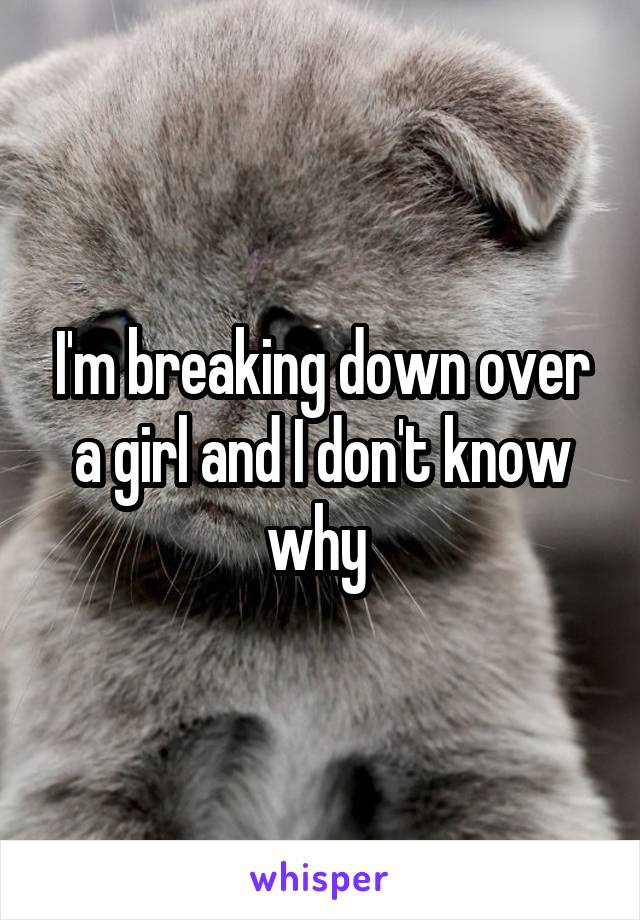 I'm breaking down over a girl and I don't know why 