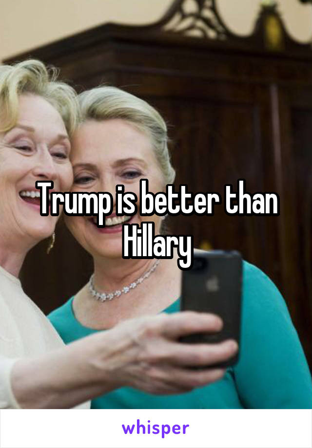Trump is better than Hillary