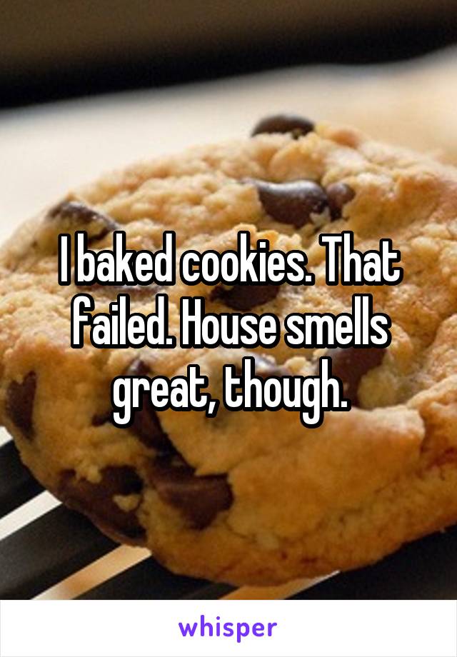 I baked cookies. That failed. House smells great, though.