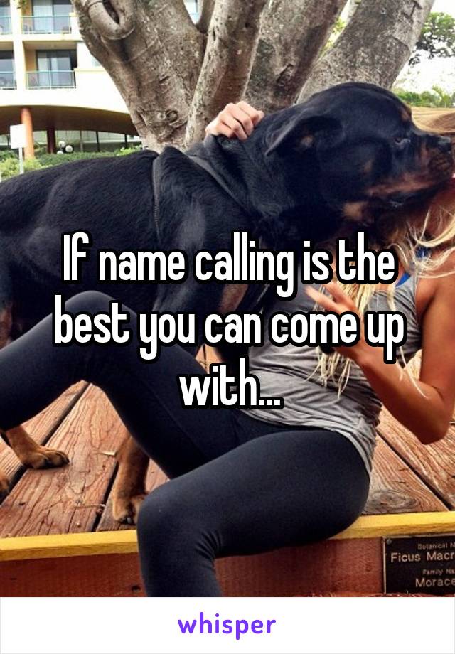 If name calling is the best you can come up with...