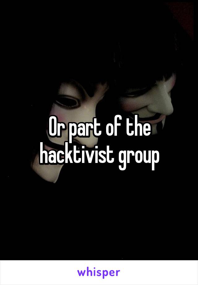 Or part of the hacktivist group