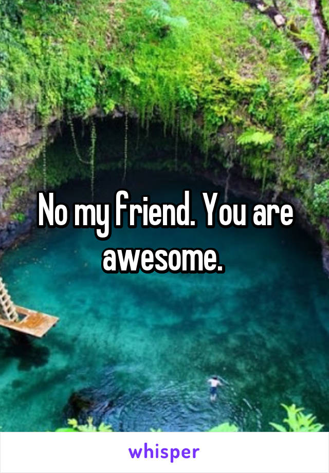 No my friend. You are awesome. 