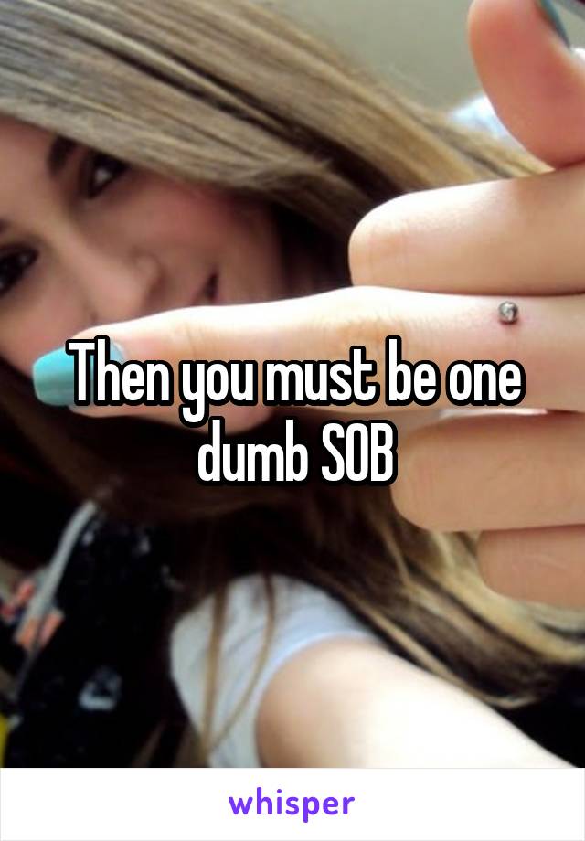 Then you must be one dumb SOB