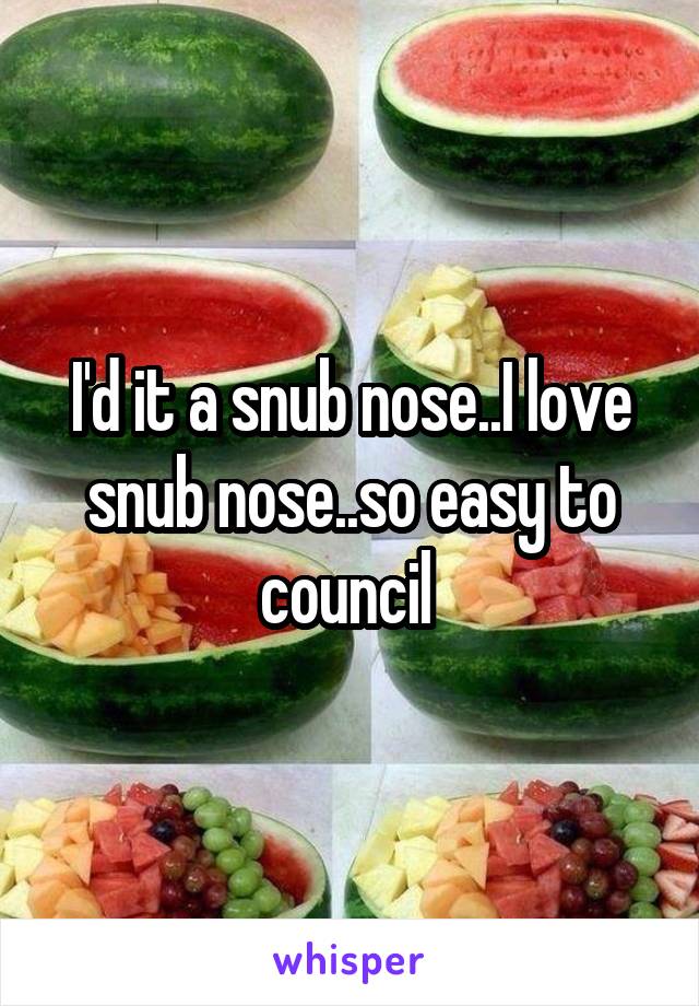 I'd it a snub nose..I love snub nose..so easy to council 