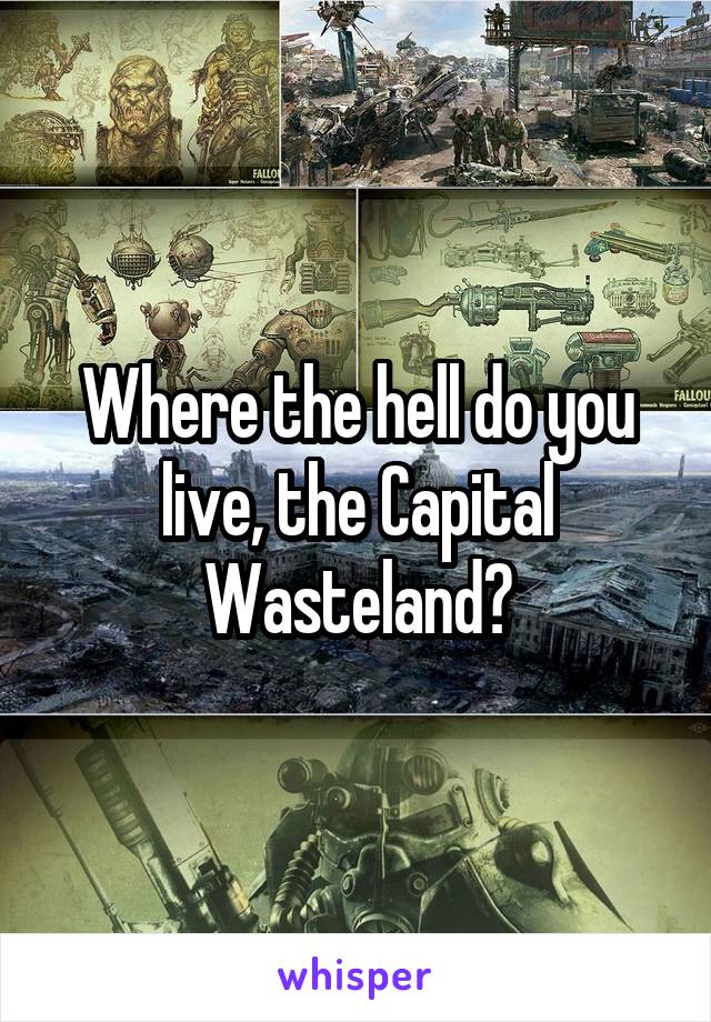 Where the hell do you live, the Capital Wasteland?