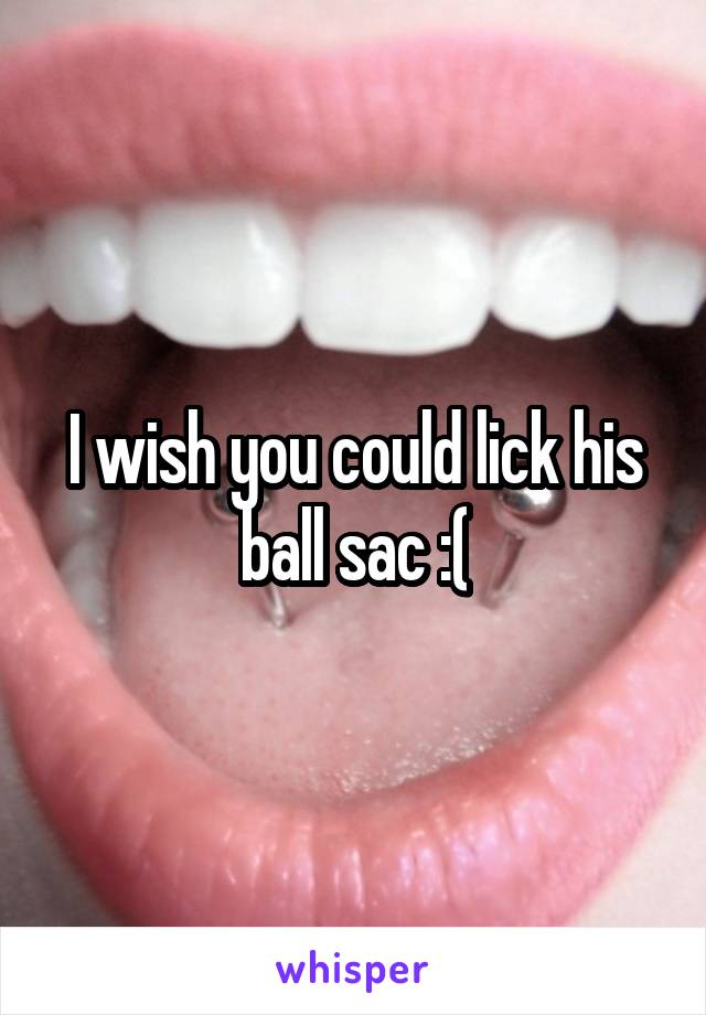 I wish you could lick his ball sac :(