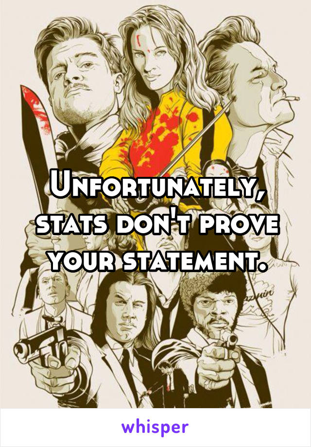 Unfortunately, stats don't prove your statement.