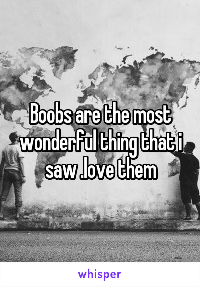 Boobs are the most wonderful thing that i saw .love them