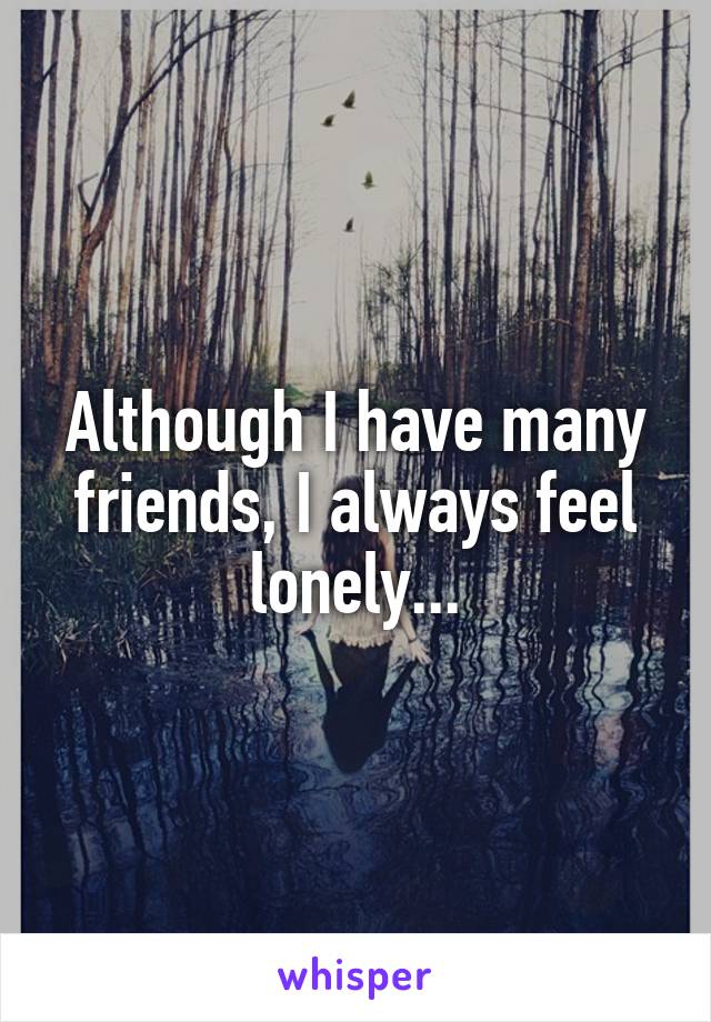 Although I have many friends, I always feel lonely...