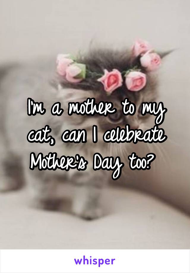 I'm a mother to my cat, can I celebrate Mother's Day too? 