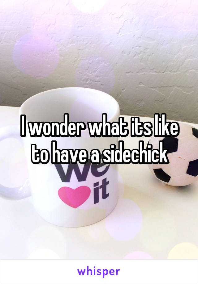 I wonder what its like to have a sidechick