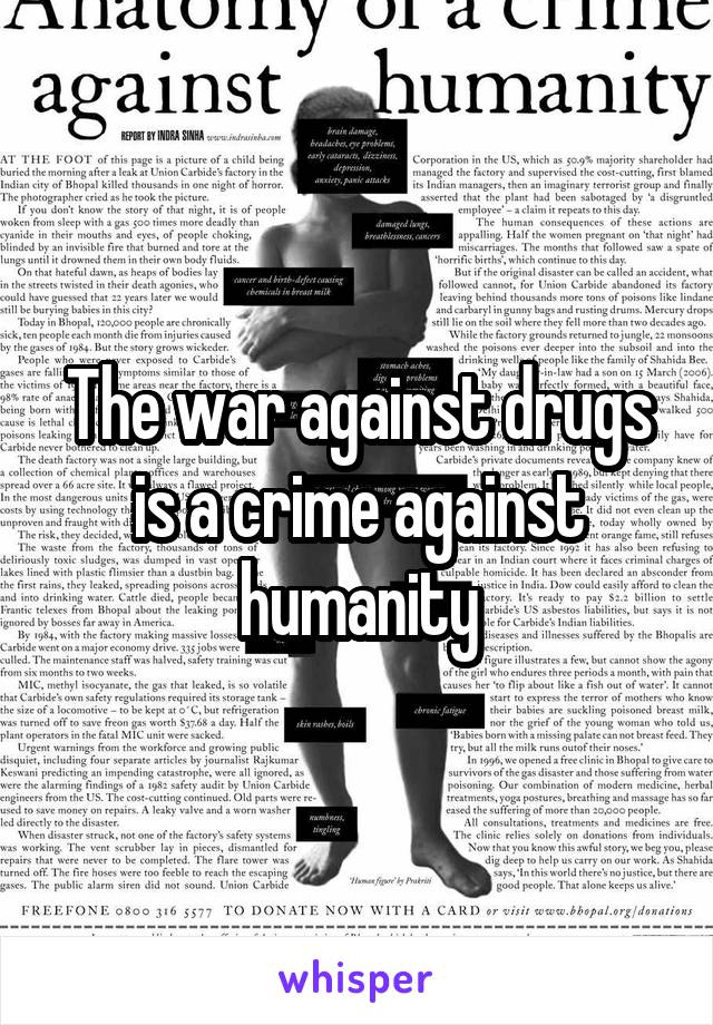 The war against drugs is a crime against humanity