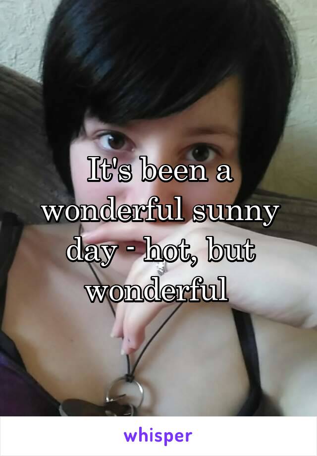 It's been a wonderful sunny day - hot, but wonderful 