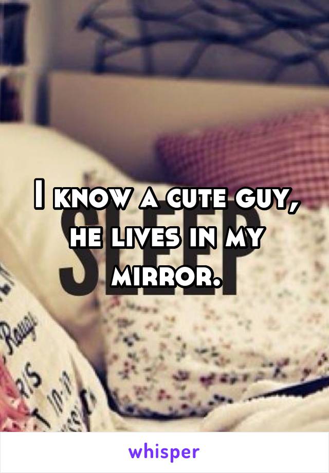 I know a cute guy, he lives in my mirror.