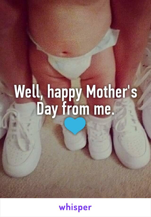 Well, happy Mother's Day from me.
💙