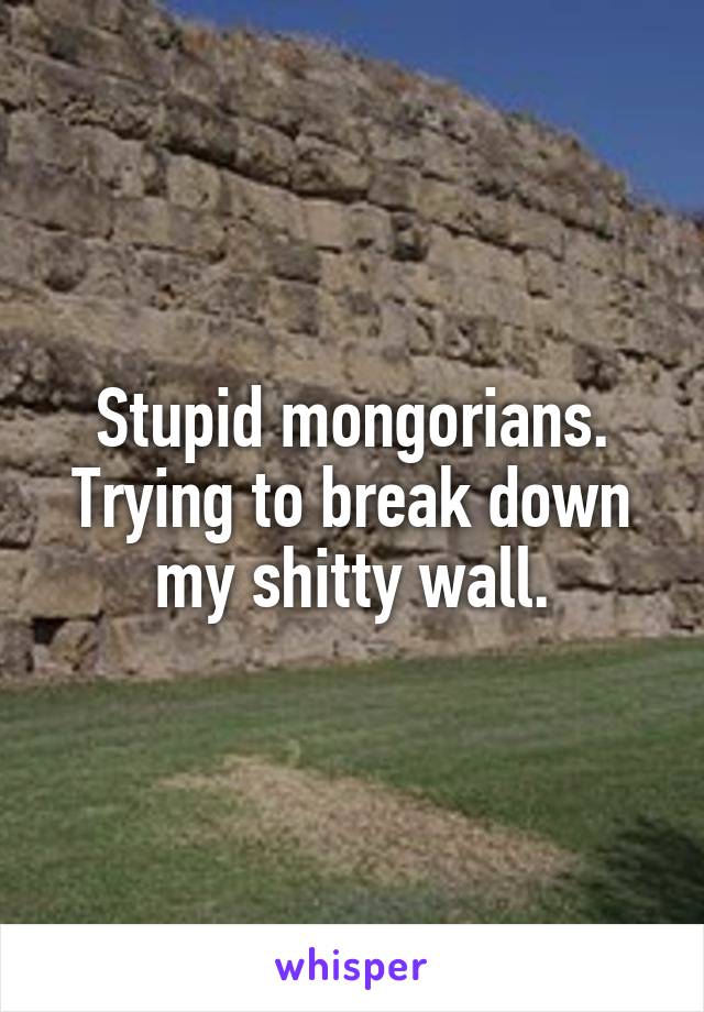 Stupid mongorians. Trying to break down my shitty wall.
