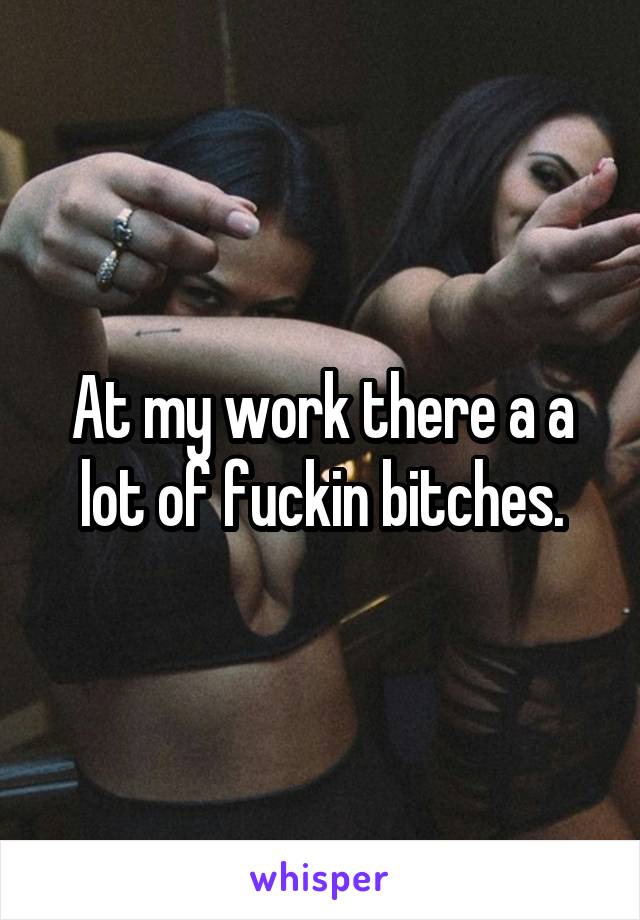 At my work there a a lot of fuckin bitches.