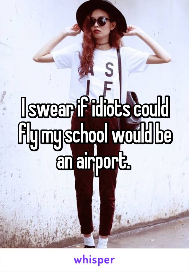 I swear if idiots could fly my school would be an airport. 