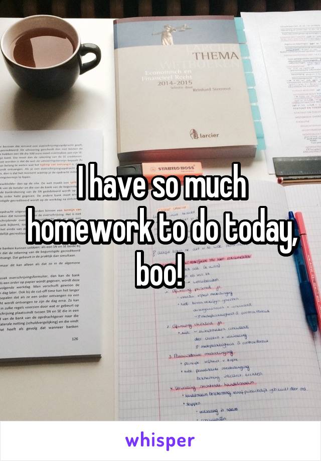 I have so much homework to do today, boo! 