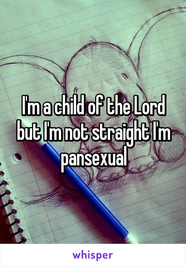 I'm a child of the Lord but I'm not straight I'm pansexual