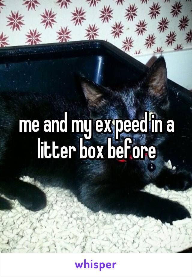 me and my ex peed in a litter box before