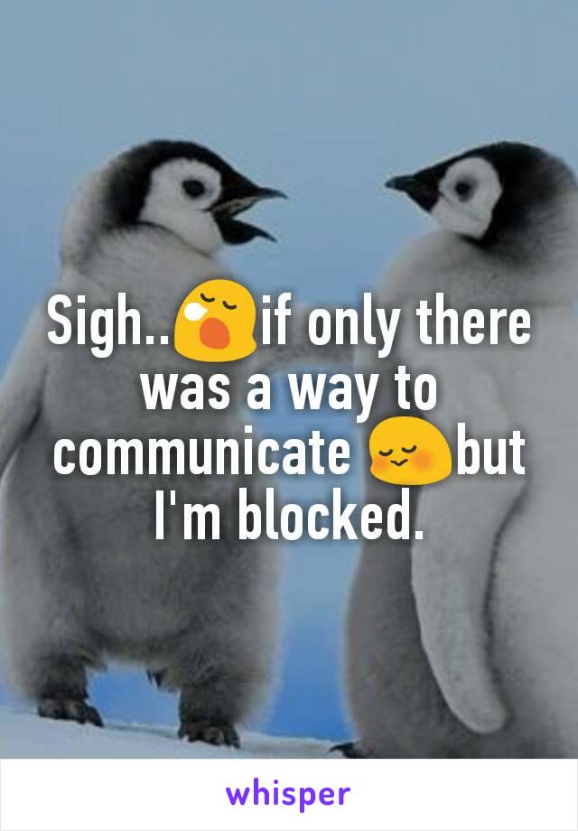 Sigh..😪if only there was a way to communicate 😳but I'm blocked.