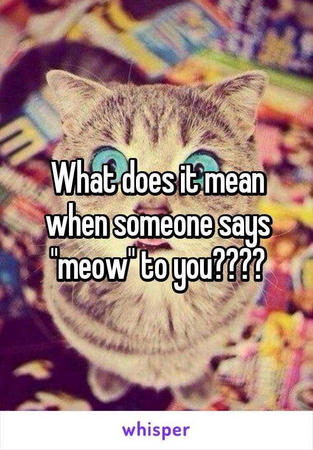 What does it mean when someone says "meow" to you????