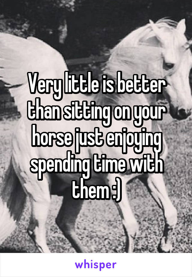 Very little is better than sitting on your horse just enjoying spending time with them :)