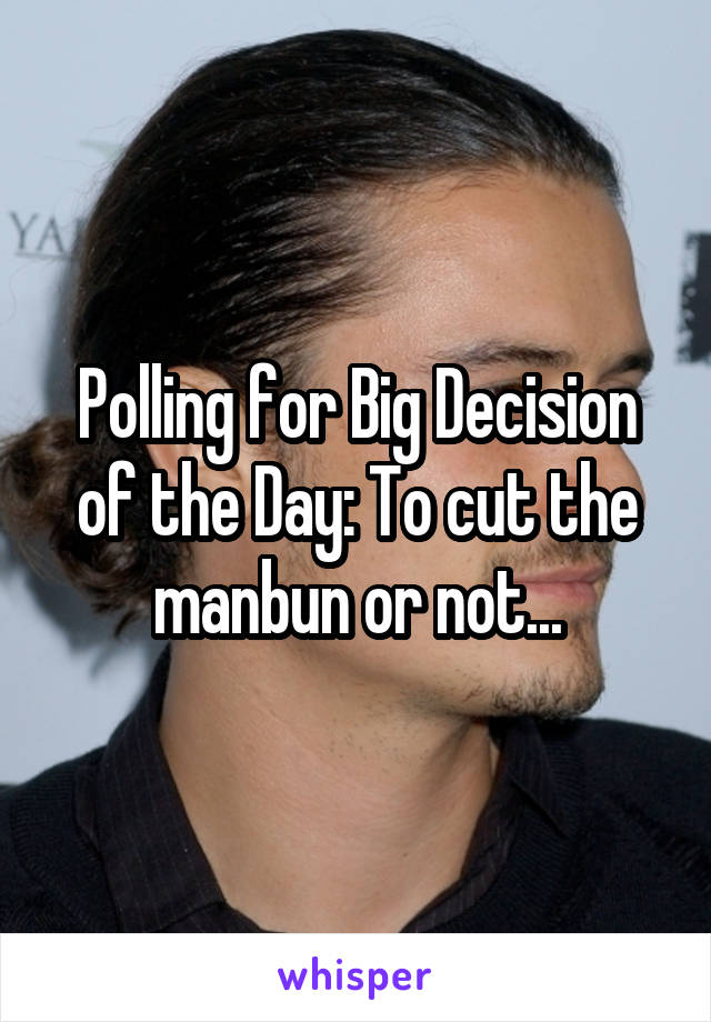 Polling for Big Decision of the Day: To cut the manbun or not...