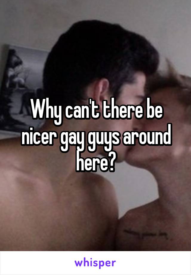 Why can't there be nicer gay guys around here?