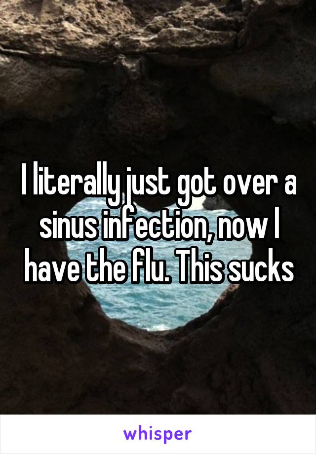 I literally just got over a sinus infection, now I have the flu. This sucks