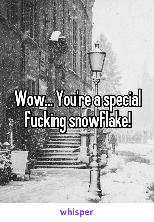 Wow... You're a special fucking snowflake!