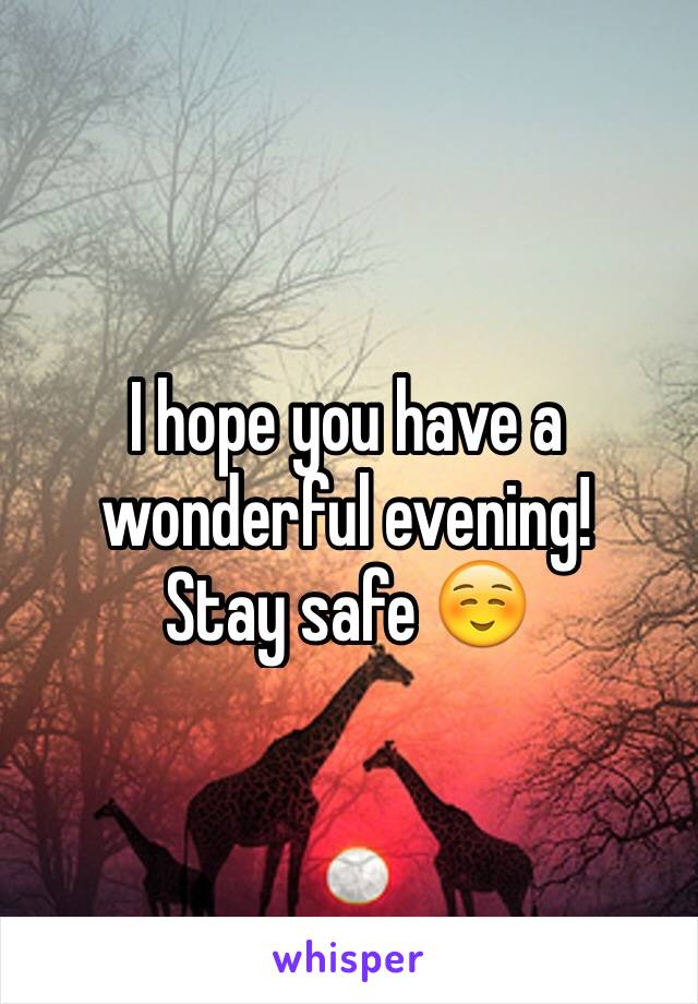 I hope you have a wonderful evening! 
Stay safe ☺️