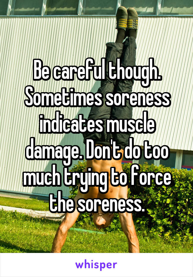 Be careful though. Sometimes soreness indicates muscle damage. Don't do too much trying to force the soreness.