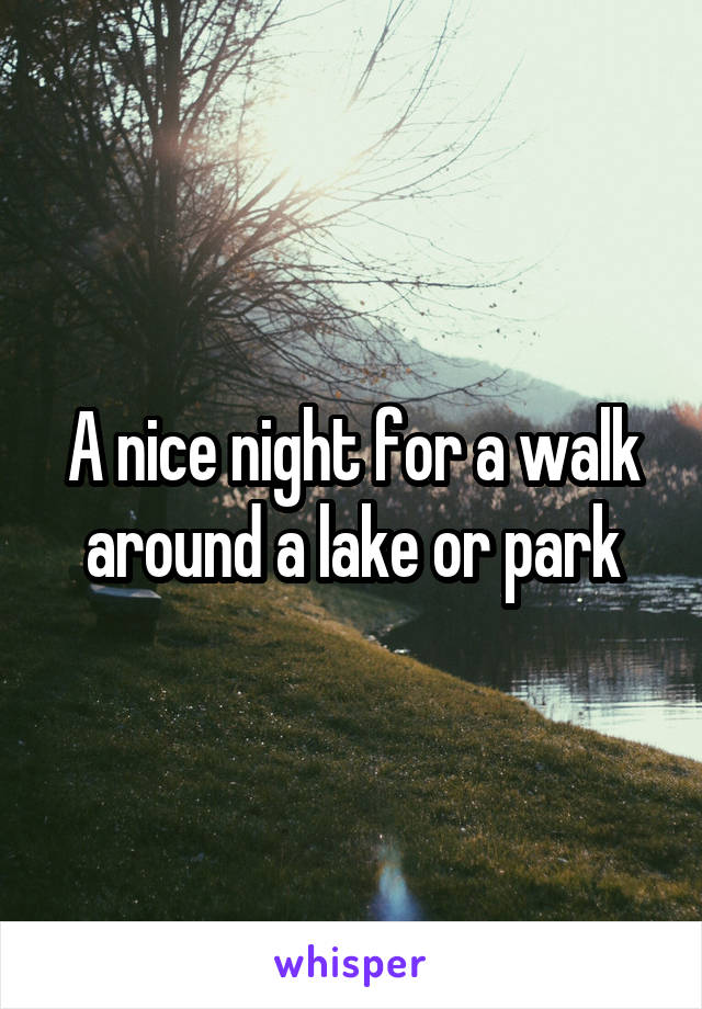A nice night for a walk around a lake or park