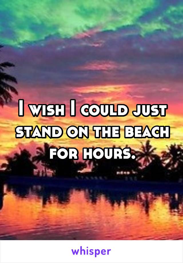 I wish I could just stand on the beach for hours.