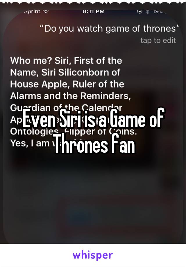 Even Siri is a Game of Thrones fan