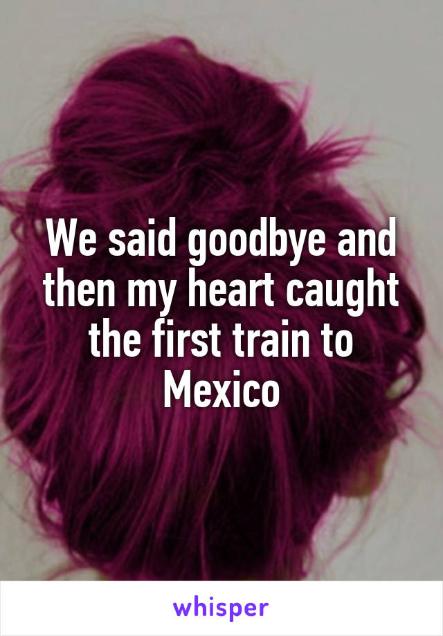 We said goodbye and then my heart caught the first train to Mexico