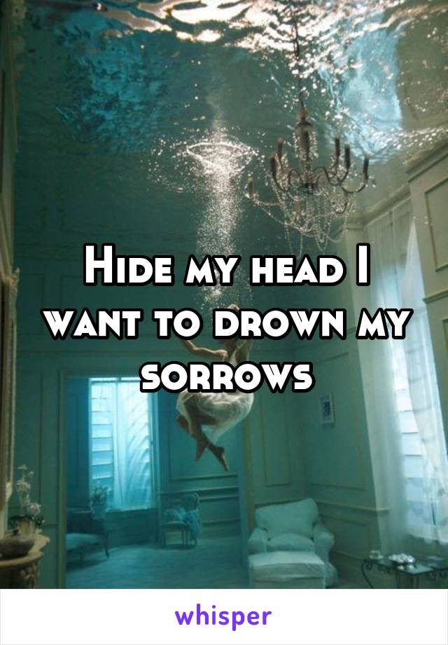 Hide my head I want to drown my sorrows