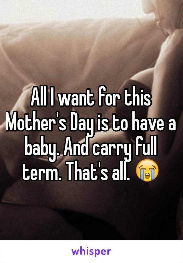 All I want for this Mother's Day is to have a baby. And carry full term. That's all. 😭