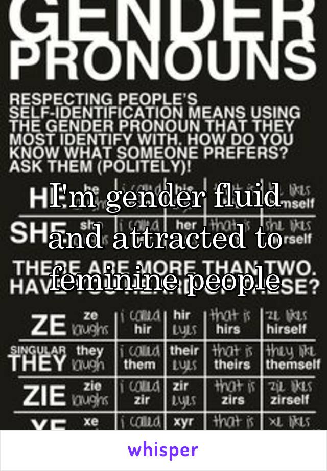 I'm gender fluid and attracted to feminine people